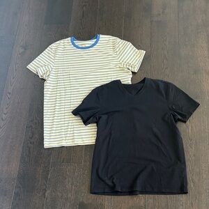 Striped and Black T-Shirt Set
